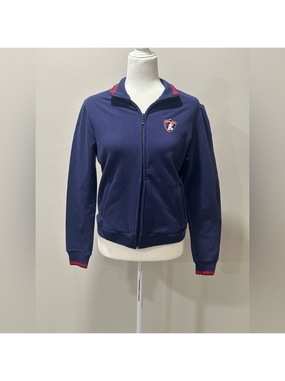 Walt Disney World Mickey Mouse Blue Full Zip Up Sweater Women’s Size Small 6/8